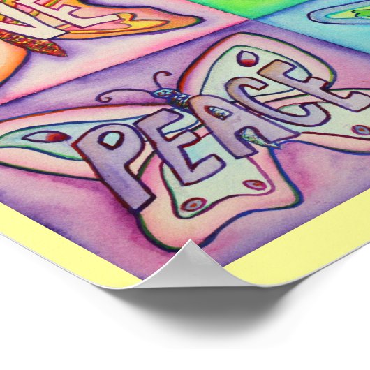 4ワード蝶の翼アート感動的ポスター ポスター (角)