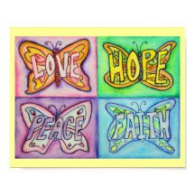 4ワード蝶の翼アート感動的ポスター