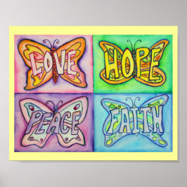 4ワード蝶の翼アート感動的ポスター ポスター