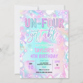 4ヶ月のネオングロー4th誕生日パーティー 招待状 (正面)