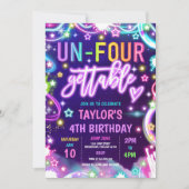 4ヶ月のネオングロー4th誕生日パーティー 招待状 (正面)