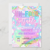 4ヶ月のネオングロー4th誕生日パーティー 招待状 (正面)