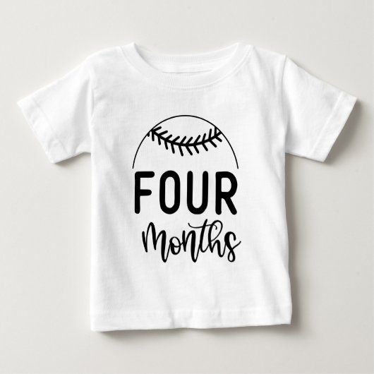 4ヶ月 野球ベビーの成長記録 - ベビーTシャツ (正面)