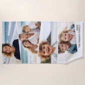 4不均等なコラージュ – ファンキー四辺形アート ビーチタオル (正面)