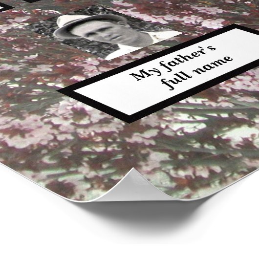 4世代ピンクの花の家族の木のポスター ポスター (角)