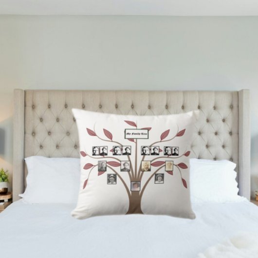 4世代フォトウィスピー赤い葉ファミリーツリー クッション