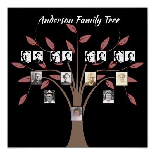 4世代フォトファミリーツリーウィスピー赤葉 ポスター (正面)