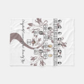 4世代フォトフローラファミリーツリー フリースブランケット (正面(横))