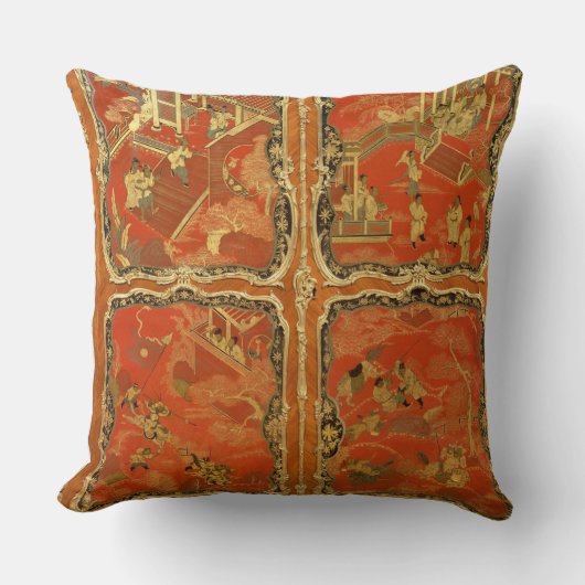 4中国趣味の赤いラッカーが付いている戸棚はeにパネルをはめます クッション (正面)