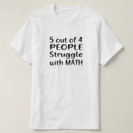 4人のうち5人が数学に悩む Tシャツ