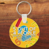 4人のうち5人の数学のジョーク キーホルダー (正面)