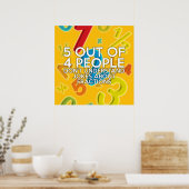 4人のうち5人の数学のジョーク ポスター (キッチン)