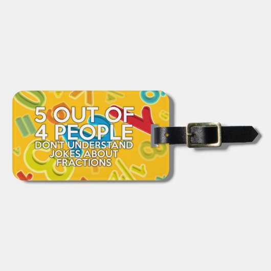 4人のうち5人の数学のジョーク ラゲッジタグ (正面横)