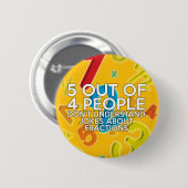 4人のうち5人の数学のジョーク 缶バッジ (正面&裏面)