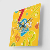 4人のうち5人 スクエア壁時計 (傾斜)