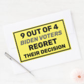 4人のうち9人がバイデン氏の有権者の決定の署名を後悔している 長方形シール (封筒)