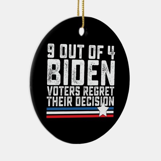 4人のうち9人のバイデン氏有権者が自分の決定を後悔している セラミックオーナメント (右)