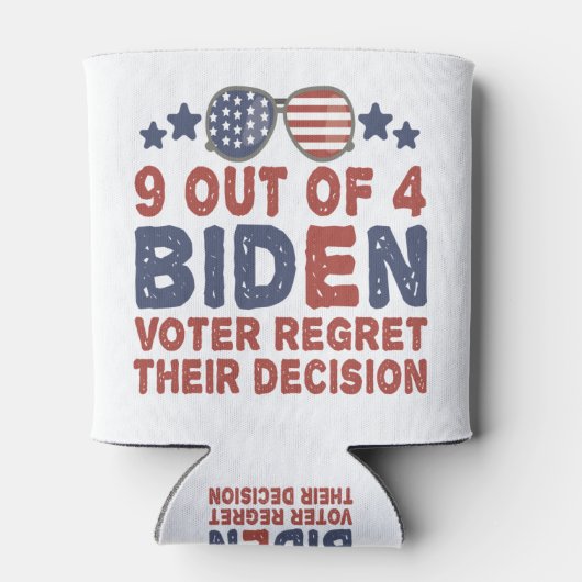 4人のうち9人のバイデン氏有権者が自分の決断を後悔している 缶クーラー (裏面)