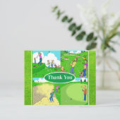 4人のおもしろいゴルファー ポストカード (スタンド正面)