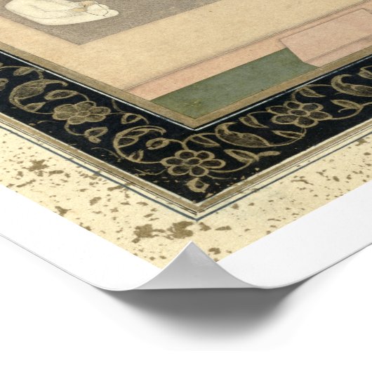 4人のイスラム教徒の神聖な男性が外で瞑想に座っている ポスター (角)