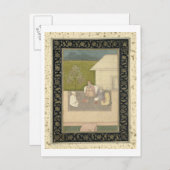 4人のイスラム教徒の神聖な男性が外で瞑想に座っている ポストカード (正面/裏面)