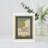 4人のイスラム教徒の神聖な男性が外で瞑想に座っている ポストカード (スタンド正面)