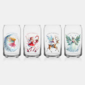 4人のクリスマス妖精のセット陽気なクリスマス ガラス缶 (裏面)