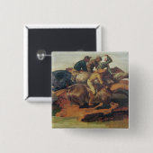 4人のジョッキーの疾走すること 缶バッジ (正面&裏面)