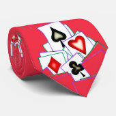 4人のスーツカードプレーヤーのタイ! ネクタイ (ロール)