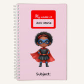 4人のスーパーヒーロー少女のための文房具 ノートブック (正面)