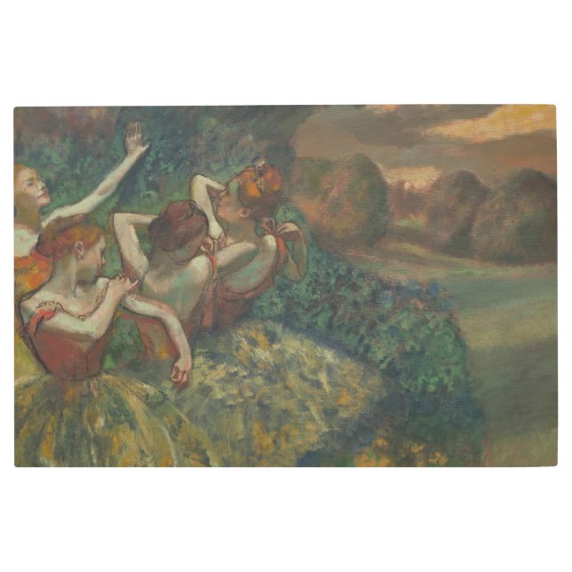 4人のダンサー、印象派絵を描家、エドガー・デガ メタルプリント (正面)