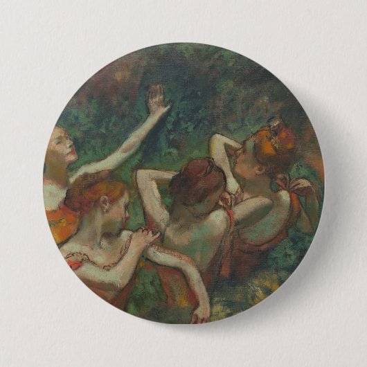 4人のダンサー、印象派絵を描家、エドガー・デガ 缶バッジ (正面)