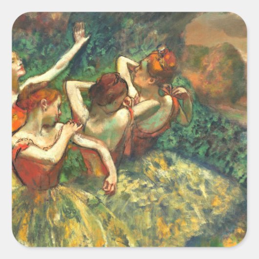 4人のダンサーEdgar Degas スクエアシール (正面)