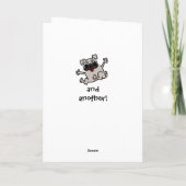 . . 4人のハグを送恋しく思るかわいい犬 カード (裏面)