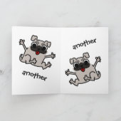 . . 4人のハグを送恋しく思るかわいい犬 カード (内部)