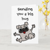 . . 4人のハグを送恋しく思るかわいい犬 カード (黄色い花)