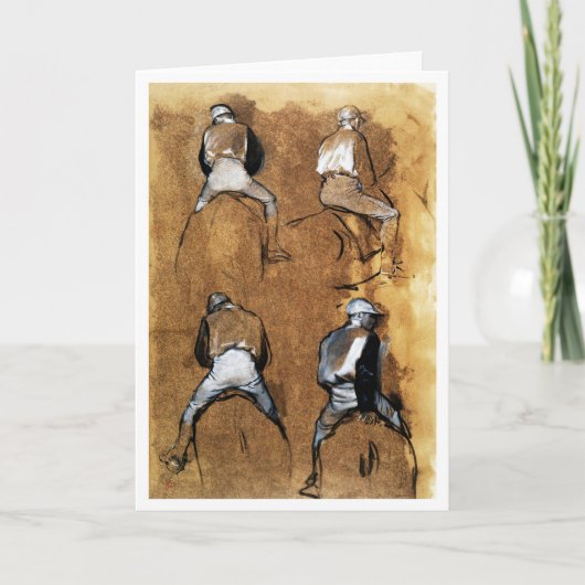 4人の勉強の騎手、エドガー・デガス カード (正面)