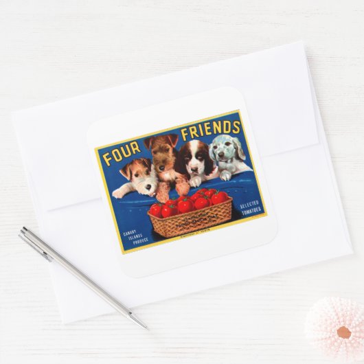 4人の友人 スクエアシール (封筒)