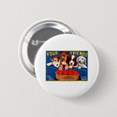 4人の友人Tomtatoes 缶バッジ (正面&裏面)