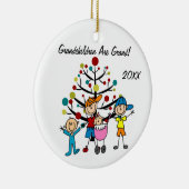 4人の子供によってカスタマイズ休日のオーナメント セラミックオーナメント (右)