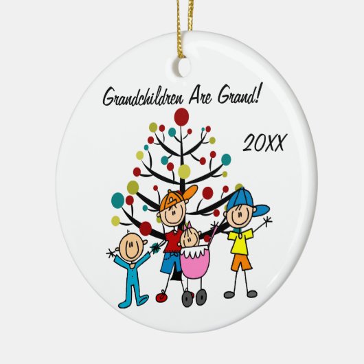 4人の子供によってカスタマイズ休日のオーナメント セラミックオーナメント (左)