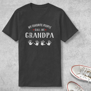 4人の孫を持つ祖父のためにパーソナライズ示します Tシャツ
