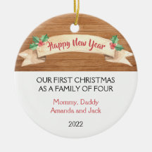 4人の家族としての初めてのクリスマス