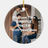 4人の家族としての初めてのクリスマス セラミックオーナメント (裏面)