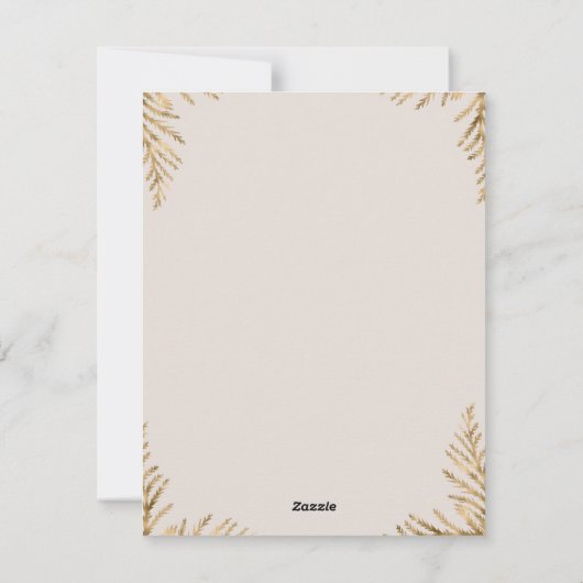 4人の家族リースクリスマス妊娠発表の喜び シーズンカード (裏面)