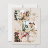 4人の家族リースクリスマス妊娠発表の喜び シーズンカード (正面)