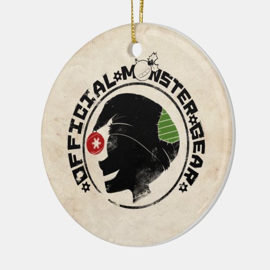 4人の小さいモンスター-ナイジェルの休日のロゴ2 セラミックオーナメント (左)