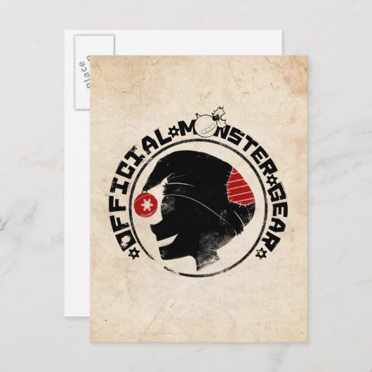 4人の小さいモンスター-ナイジェルの休日のロゴ シーズンポストカード (正面/裏面)