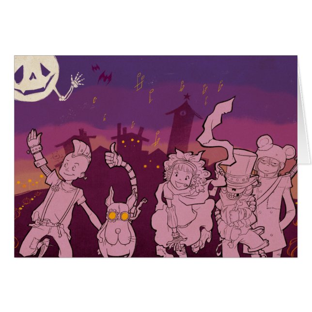 4人の小さいモンスター-夜音楽 (正面横)