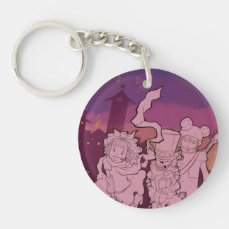 4人の小さいモンスター-夜音楽 キーホルダー